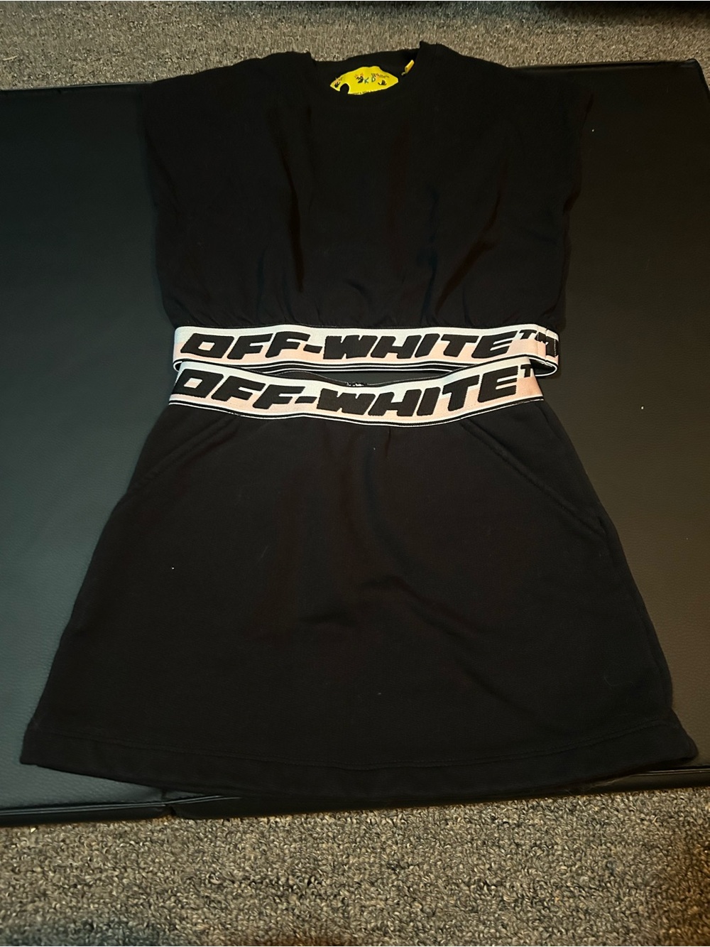 Off-White Black Two-Piece Set with Branded Waistband